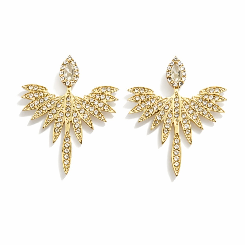 ⚜️ Elegant Gold Crystal Earrings